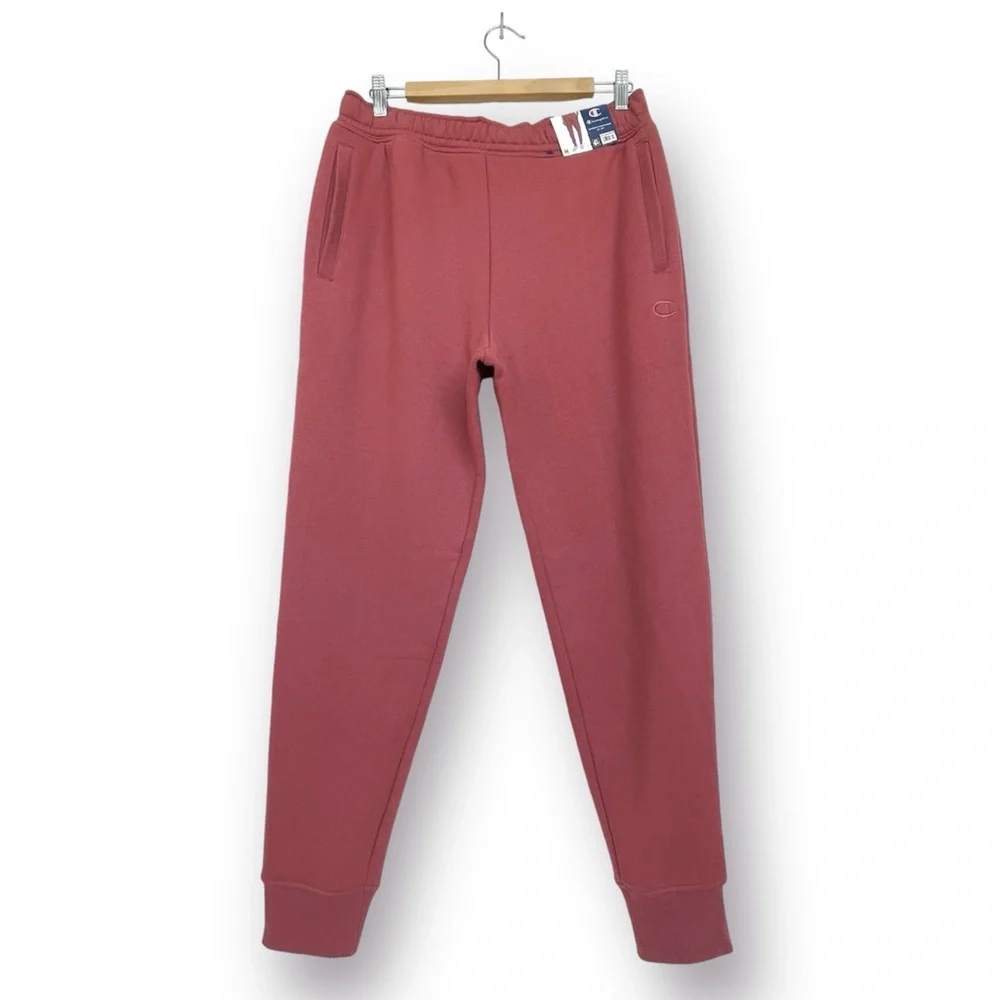 Champion Jogger Fleece Pants Inner Drawcord Pockets Embroidered Logo Stretch - Picture 9 of 15